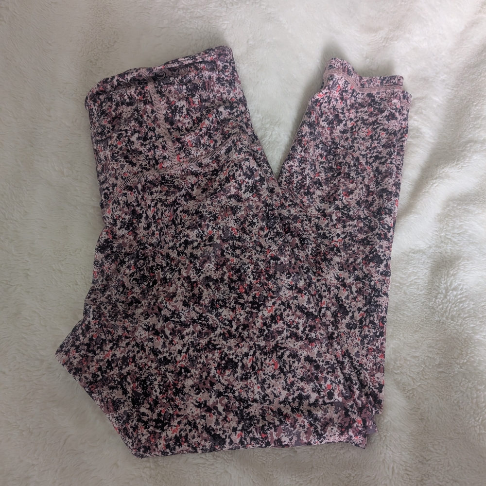 Athleta Pink and Black Patterned Leggings